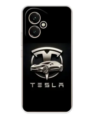 Чехол для Huawei Honor 400 с картинкой «Tesla — серебристое авто»