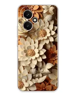 Чехол для Huawei Honor 400 с картинкой «Бежевый флористический декор»