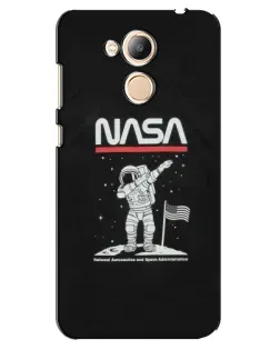 Чехол для Huawei Honor 6c Pro с картинкой «NASA — шагаем по Луне»