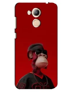 Чехол для Huawei Honor 6c Pro с картинкой «Bored Ape в красном»