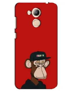 Чехол для Huawei Honor 6c Pro с картинкой «Bored Ape — красный фон»