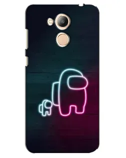 Чехол для Huawei Honor 6c Pro с картинкой «Among Us неон-арт»