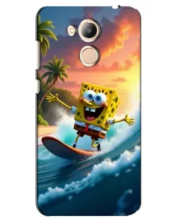 Чехол для Huawei Honor 6c Pro с картинкой «Губка Боб серфингист»