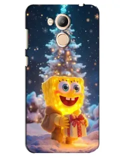 Чехол для Huawei Honor 6c Pro с картинкой «Рождественский Спанч Боб»