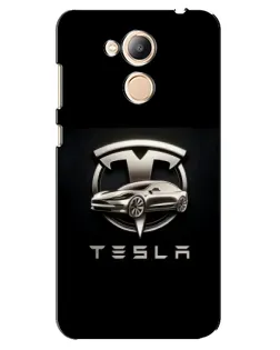 Чехол для Huawei Honor 6c Pro с картинкой «Tesla — серебристое авто»