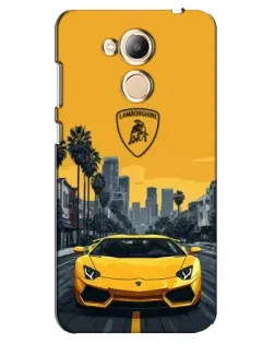 Чехол для Huawei Honor 6c Pro с картинкой «Желтый Lamborghini город»