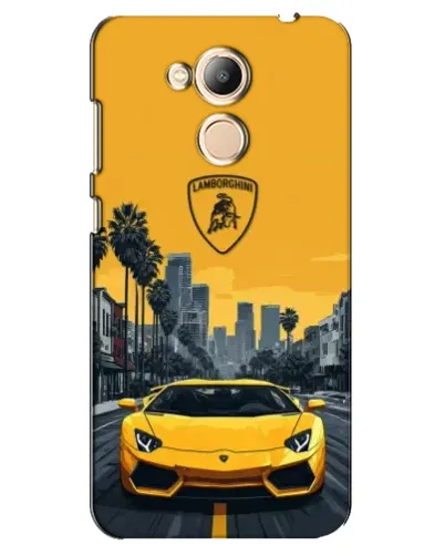 Чехол для Huawei Honor 6c Pro с картинкой «Желтый Lamborghini город»
