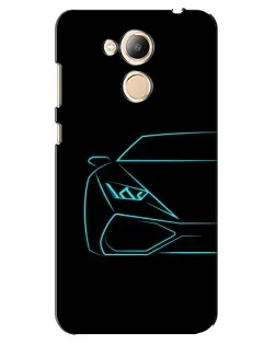 Чехол для Huawei Honor 6c Pro с картинкой «Голубой силуэт Lamborghini»