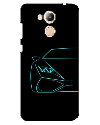 Чехол для Huawei Honor 6c Pro с картинкой «Голубой силуэт Lamborghini»