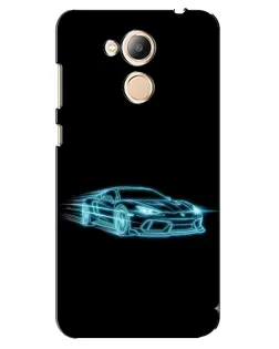 Чехол для Huawei Honor 6c Pro с картинкой «Неоновый контур Lamborghini»