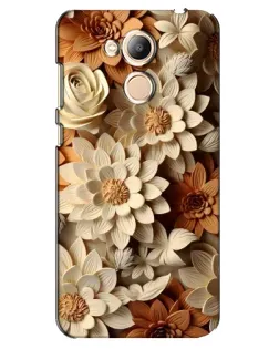 Чехол для Huawei Honor 6c Pro с картинкой «Бежевый флористический декор»
