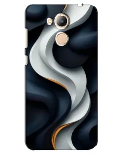 Чехол для Huawei Honor 6c Pro с картинкой «Объемные черно-белые ленты»