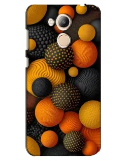 Чехол для Huawei Honor 6c Pro с картинкой «Объемные оранжевые сферы»