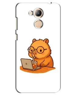 Чехол для Huawei Honor 6c Pro с картинкой «Капибара с ноутбуком»