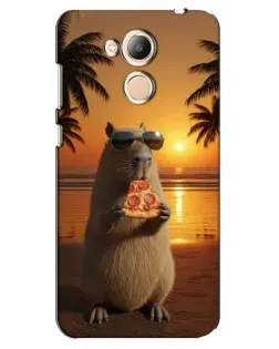 Чехол для Huawei Honor 6c Pro с картинкой «Капибара с пиццей»