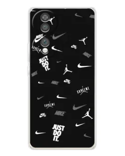 Чехол для Huawei Honor 70 с картинкой «Nike Black Pattern»