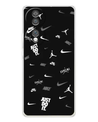 Чехол для Huawei Honor 70 с картинкой «Nike Black Pattern»