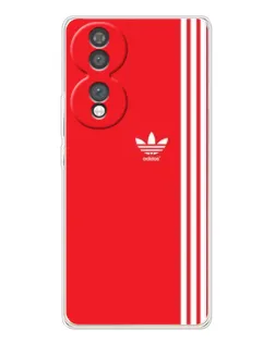 Чехол для Huawei Honor 70 с картинкой «Красный минимализм Adidas»