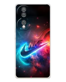 Чехол для Huawei Honor 70 с картинкой «Огненный логотип Nike»