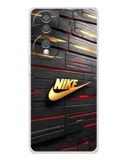 Чехол для Huawei Honor 70 с картинкой «Золотой Nike на металле»