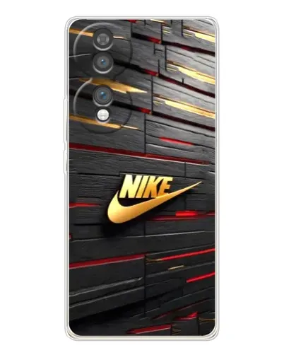 Чехол для Huawei Honor 70 с картинкой «Золотой Nike на металле»