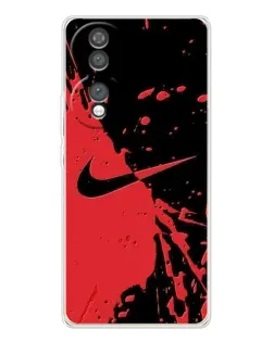 Чехол для Huawei Honor 70 с картинкой «Красные брызги Nike»