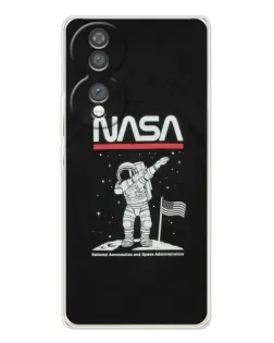 Чехол для Huawei Honor 70 с картинкой «NASA — шагаем по Луне»