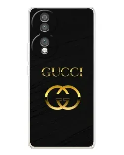 Чехол для Huawei Honor 70 с картинкой «Золотой логотип Gucci»
