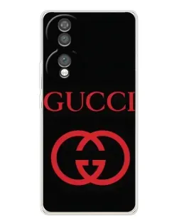 Чехол для Huawei Honor 70 с картинкой «Gucci — красный логотип»