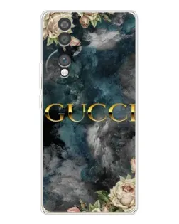 Чехол для Huawei Honor 70 с картинкой «Абстрактные цветы Gucci»