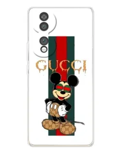 Чехол для Huawei Honor 70 с картинкой «Микки Маус Gucci — полосы»
