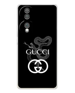 Чехол для Huawei Honor 70 с картинкой «Gucci — серебряная змея»