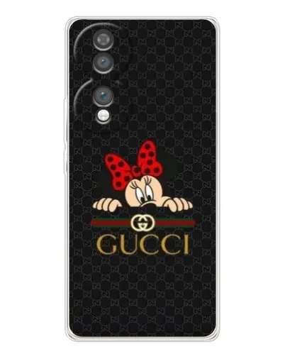 Чехол для Huawei Honor 70 с картинкой «Минни Маус Gucci — черный»