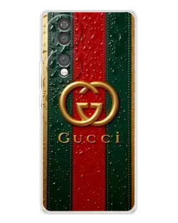 Чехол для Huawei Honor 70 с картинкой «Gucci — фирменная полоса и золото» Чехол для Huawei Honor 70 с картинкой «Gucci — фирменная полоса и золото»