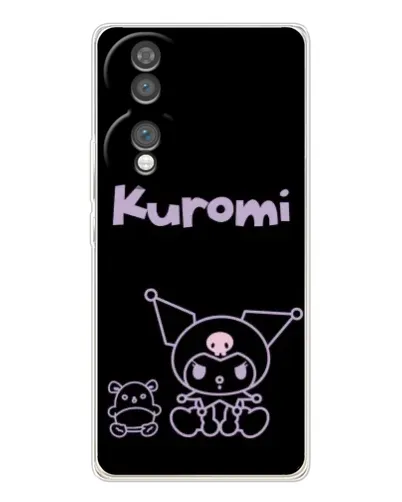 Чехол для Huawei Honor 70 с картинкой «Kuromi — черный минимализм»