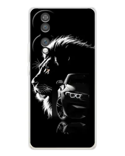 Чехол для Huawei Honor 70 с картинкой «BMW и лев»