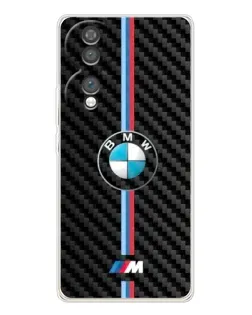 Чехол для Huawei Honor 70 с картинкой «Эмблема BMW и карбон»