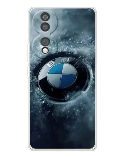 Чехол для Huawei Honor 70 с картинкой «Логотип BMW — лед»