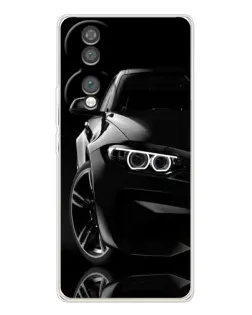 Чехол для Huawei Honor 70 с картинкой «Черная BMW — профиль»