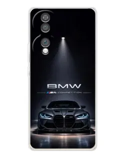 Чехол для Huawei Honor 70 с картинкой «BMW сквозь ночной город»