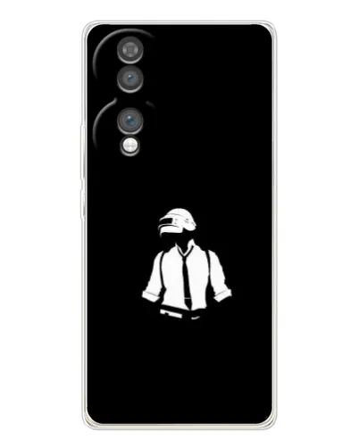 Чехол для Huawei Honor 70 с картинкой «PUBG — белый шлем»