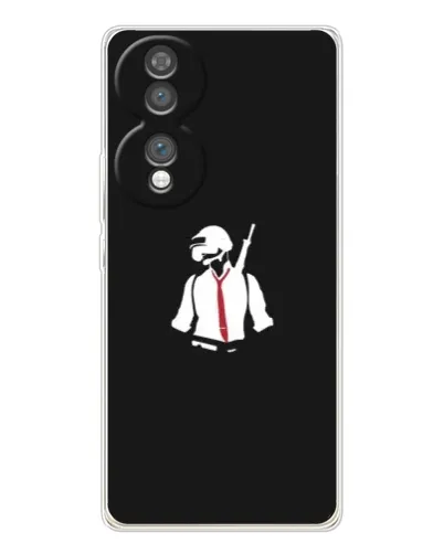 Чехол для Huawei Honor 70 с картинкой «PUBG — силуэт воина»