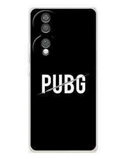 Чехол для Huawei Honor 70 с картинкой «PUBG — белый логотип»
