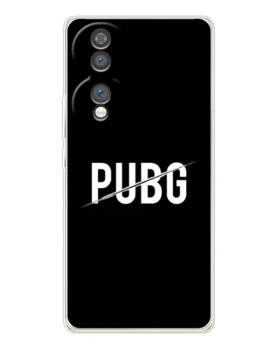 Чехол для Huawei Honor 70 с картинкой «PUBG — белый логотип»