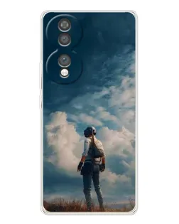Чехол для Huawei Honor 70 с картинкой «Герой PUBG на скале»
