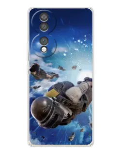 Чехол для Huawei Honor 70 с картинкой «Десант PUBG — прыжок»