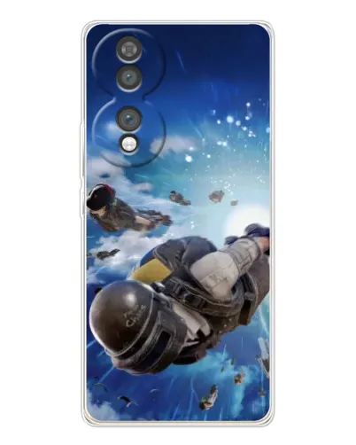 Чехол для Huawei Honor 70 с картинкой «Десант PUBG — прыжок»