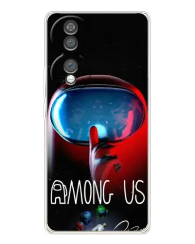 Чехол для Huawei Honor 70 с картинкой «Красный импостер — макро»