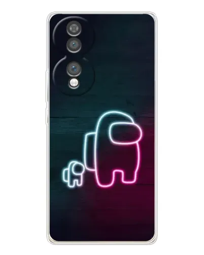 Чехол для Huawei Honor 70 с картинкой «Among Us неон-арт»