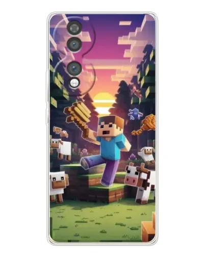 Чехол для Huawei Honor 70 с картинкой «Стив на ферме»